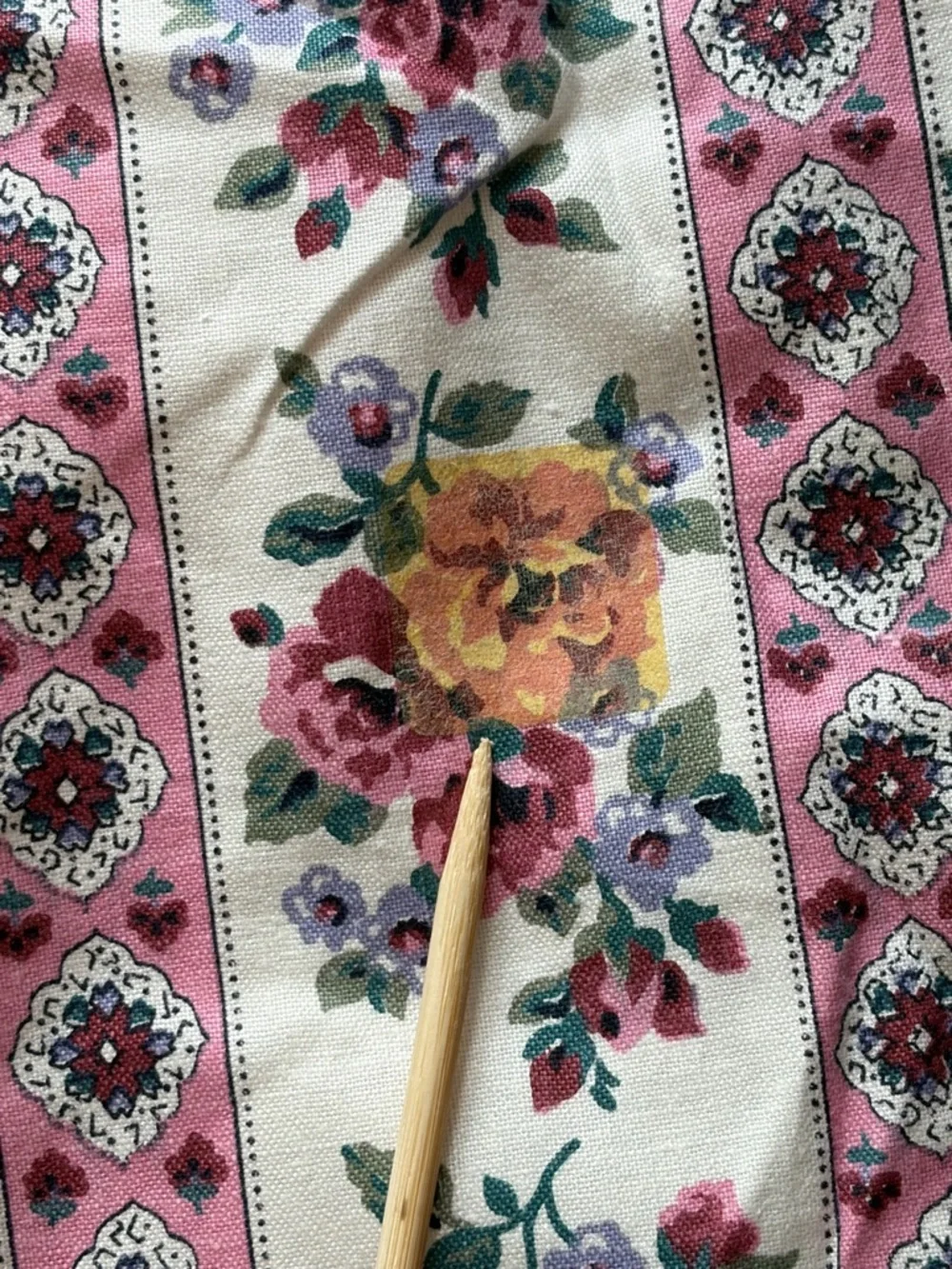Vintage Cranston Print WorksFloral Cottagecore Pink Grannycore Fabric 43x118”